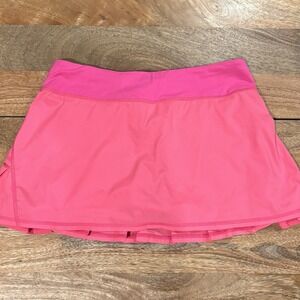 Lululemon Run Pace Setter Skirt Pinkelicious Women's 8 Tennis Golf Barbie Pink